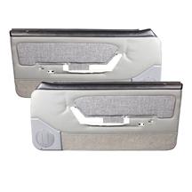 TMI Mustang Door Panels for Power Windows w/ Tweed Inserts  - Smoke Gray (87-89) 10-73117-953-71-857