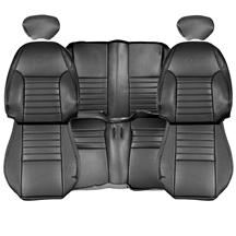 TMI Mustang Sport Seat Upholstery - Leather - Dark Charcoal (99-04) Convertible 43-77620-L741P-PONY