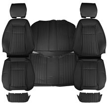 TMI Mustang Vinyl Seat Upholstery - Sport Seats Black (87-89) Convertible 43-74629-958